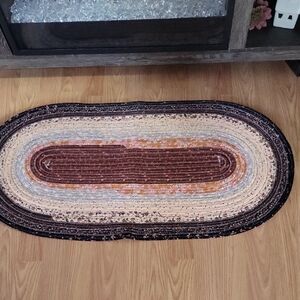Multicolor Oval Braided Rug